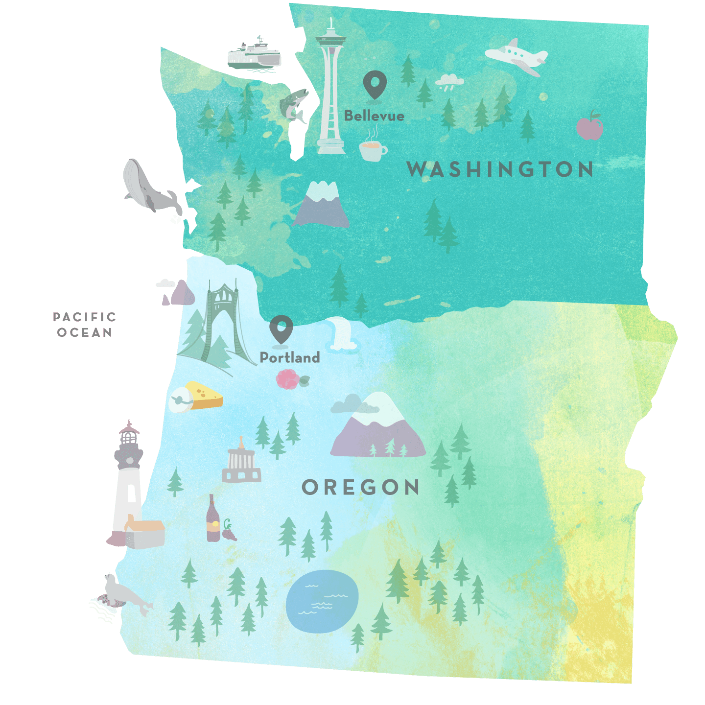 Pacific Northwest Map with ORM Locations